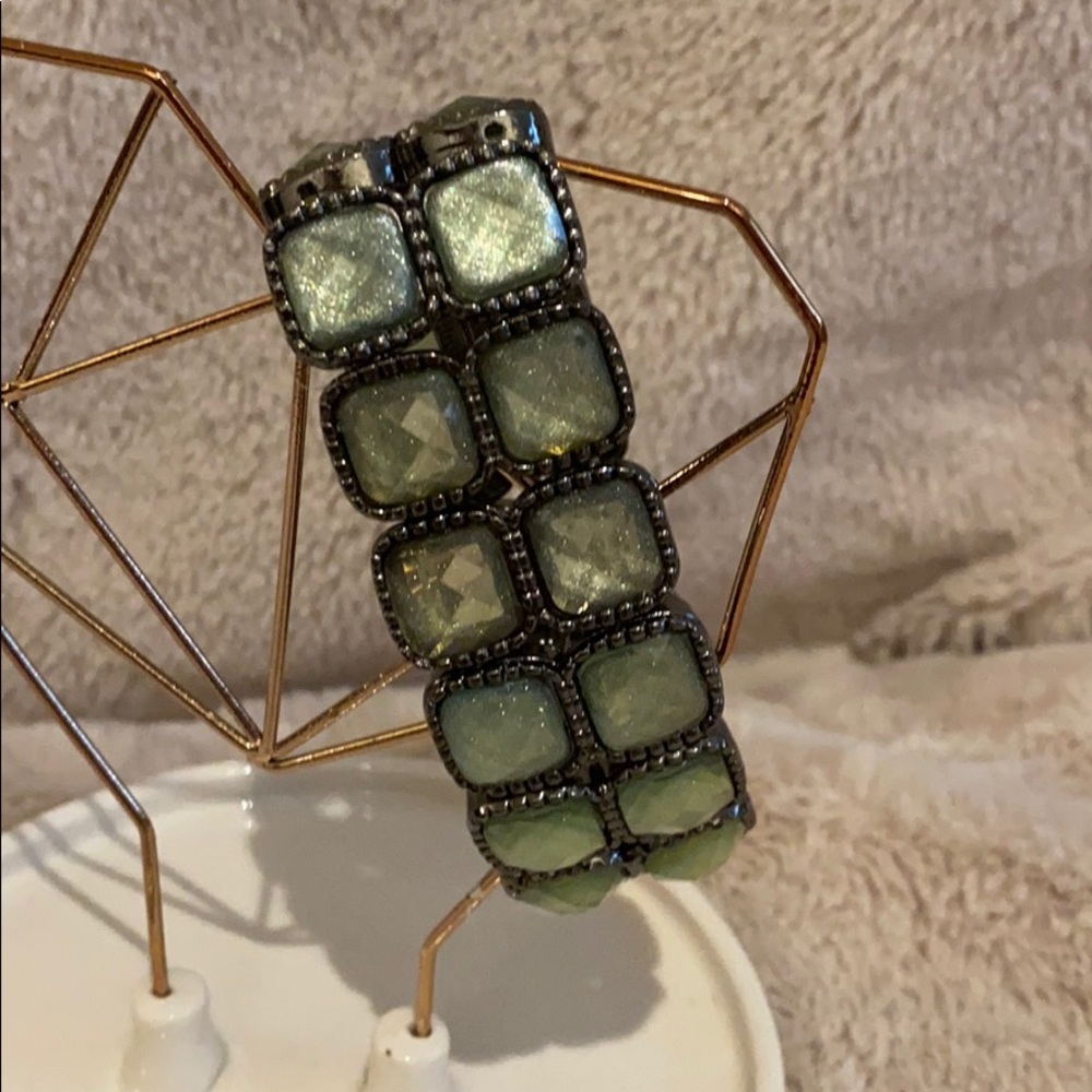 Green Shimmery Stretch Bracelet